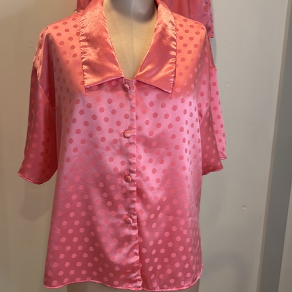 Victoria's Secret VTG '80s Gold Label Hi-Gloss Satin PJ Sleep Shorts +Top SZ M - Picture 3 of 12